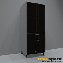 Tall Garage Cabinet 2 Door 5 Drawer (2 Adj. Shelves) 32-1/4"W x 79-1/8"H x 23-3/4"D